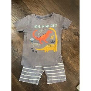 Carters Dinosaur Pajama Set Boys Girls Kids 5T Roar In My Sleep T Shirt Shorts